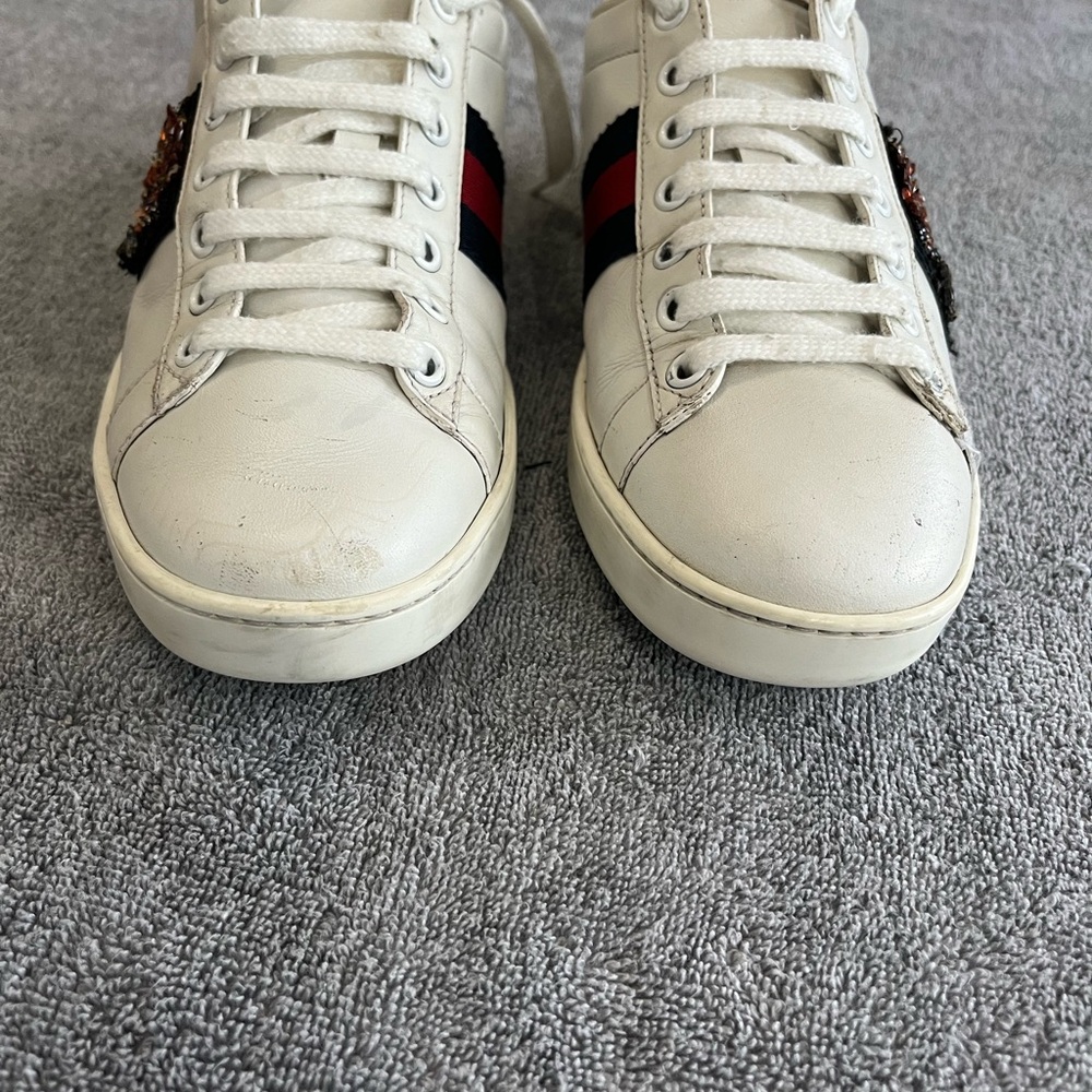 GUCCI Calfskin Web Studded Feline Ace
Sneakers - Size 36.5 US 6.5 - Picture 6 of 12